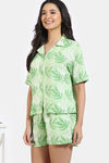 Zivame 2 Mile Fashion Woven Shorts Set - Opaline Green — thumbnail 3